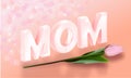 3d banner template designed with TULIP. Minimal pink background suitable for Mother`s Day and Valentine`s Day