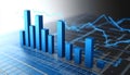 3D Bar Chart Analysis A Glossy, Translucent Visualization of Financial Data Trends and Analytics Royalty Free Stock Photo