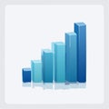 3D Bar Chart Illustrating Business Growth Royalty Free Stock Photo