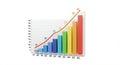3D bar chart with a line graph overlay. Bars represent data points for different years: Royalty Free Stock Photo