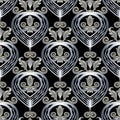 3d Baroque seamless pattern. Abstract modern vector background.