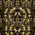 3d Baroque vector seamless pattern. Royalty Free Stock Photo