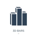 3d bars icon in trendy design style. 3d bars icon isolated on white background. 3d bars vector icon simple and modern flat symbol