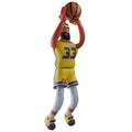 3D Basketball Athlete Cartoon Illustration shooting a ball