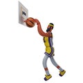 3D Basketball Athlete Cartoon Picture throwing a ball on the basket