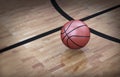 3d basketball court floor with ball Royalty Free Stock Photo