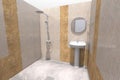 3D bathroom interior render in Armenia Royalty Free Stock Photo