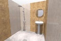 3D bathroom interior render in Armenia Royalty Free Stock Photo