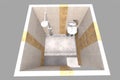 3D bathroom interior render in Armenia Royalty Free Stock Photo