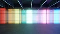 3D Beautiful translucent colorful glass wall interior Royalty Free Stock Photo