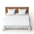 3d Bed Mockup With White Pillow Covers And Linen