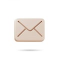 Beige 3D Email Icon Digital Message Communication Graphic Design Element Web Post Clean Symbol Royalty Free Stock Photo