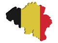 3D Belgium map flag Vector illustration eps 10 Royalty Free Stock Photo