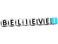 3D Believe Button Click Here Block Text Royalty Free Stock Photo
