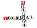 3D Believe Yourself Crossword on white background