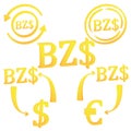 3D Belizean dollar symbol icon of Beliz Royalty Free Stock Photo