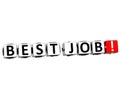 3D Best Job Button Click Here Block Text