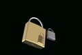 3d big and small padlock. 3d render Royalty Free Stock Photo