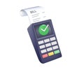 3D bill payment with POS terminal. Pay online credit card and financial of online shopping, secured payment notification Royalty Free Stock Photo