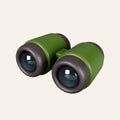 3d Binoculars. Camping and hiking equipment. Summer camp and holiday vacation. icon isolated on white background. 3d Royalty Free Stock Photo