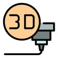 3d bioprinting icon vector flat