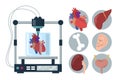 3D bioprinting vector isolated. Medical equipment for organ