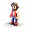 3d 8-bit Pixel Cartoon Of Adult Jonathan On White Background