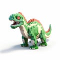 3d 8 Bit Pixel Cartoon Of Iguanodon On White Background Royalty Free Stock Photo