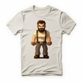 3d 8 Bit Pixel Cartoon Of Logan T-shirt - Full Body Design