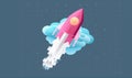 bitcoin start space technology rocket business launch startup finance spaceship. Generative AI.