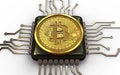 3d bitcoin CPU Royalty Free Stock Photo