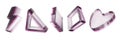 3D bitmap pixel geometric shapes, vector photocopy print effect objects, abstract halftone forms.