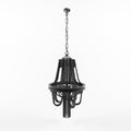 3 D black Chandelier of bicycle chains