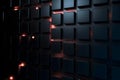 3d black cubes background with soft light