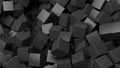 3D black cubes pile