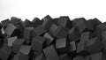 3D black cubes pile