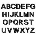 3D black font alphabet - simple capital letters
