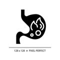 2D black glyph style burning stomach icon