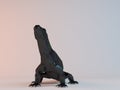 3D black low poly (Lizard)