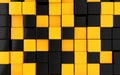 3d black and orange cubes background