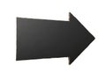 3D Black Paper Directional Sign, an Arrow UI GUI Element and Indicator Symbol on a Plain Background Royalty Free Stock Photo