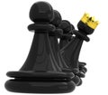 3D Black pawns Royalty Free Stock Photo