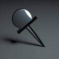 3d black push pin. Generative AI. Royalty Free Stock Photo