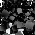 3D black rounded cubes