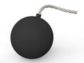 3d black spherical bomb