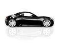 3D Black Sport Car on White Background Royalty Free Stock Photo