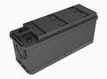 3D black truck battery with black cover and black terminals on w