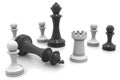 3d Black and White Chess Pieces Royalty Free Stock Photo