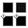 3d black white frames exclamation question mark Royalty Free Stock Photo
