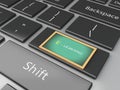 3d Blackboard on computer keyboard. Royalty Free Stock Photo